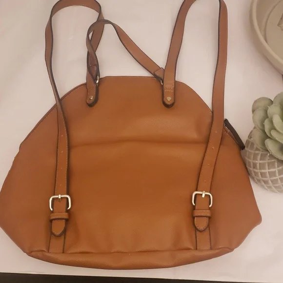 Jones New York Signature Tan Backpack Silver Hardware - Picture 3 of 14